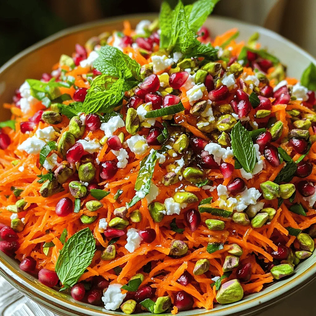 Carrot Salad With Pistachios, Pomegranate, and Mint