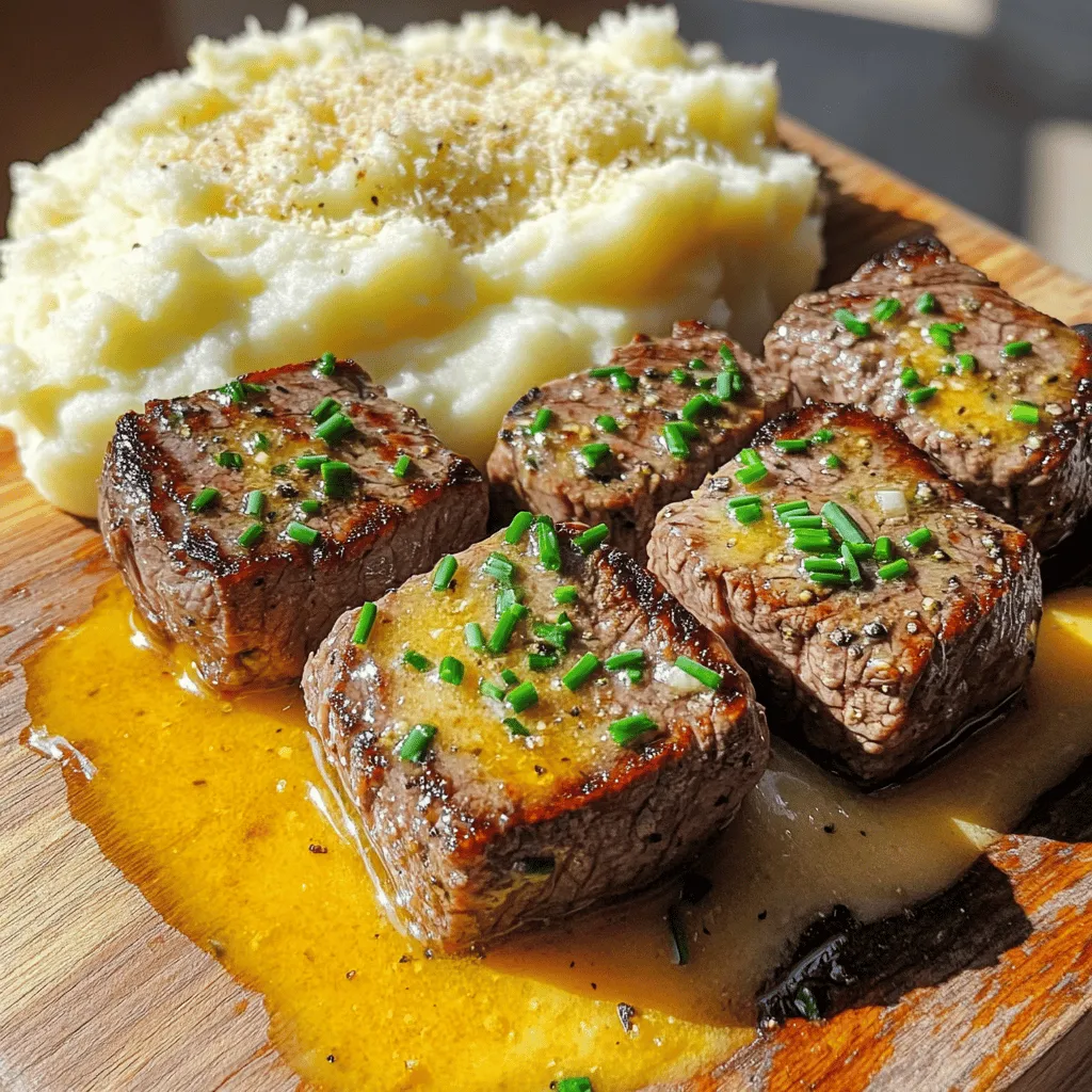 Garlic Butter Steak Bites and Mash Savory Delight