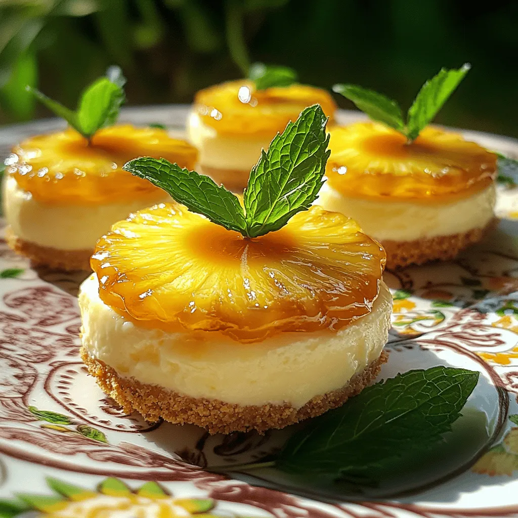 Individual Mini Pineapple Upside-Down Cheesecakes Delight