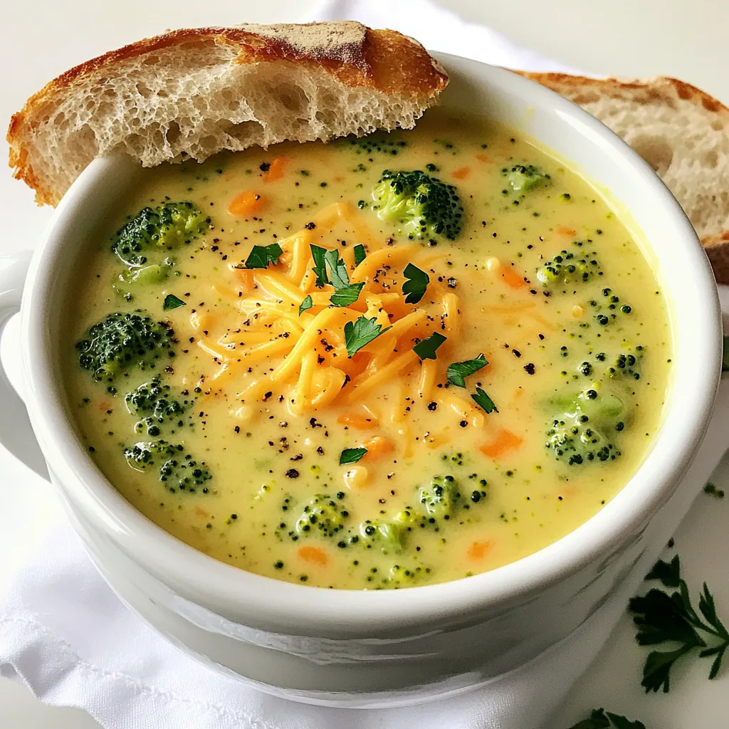 Slow Cooker Creamy Broccoli Cheddar Soup Delight