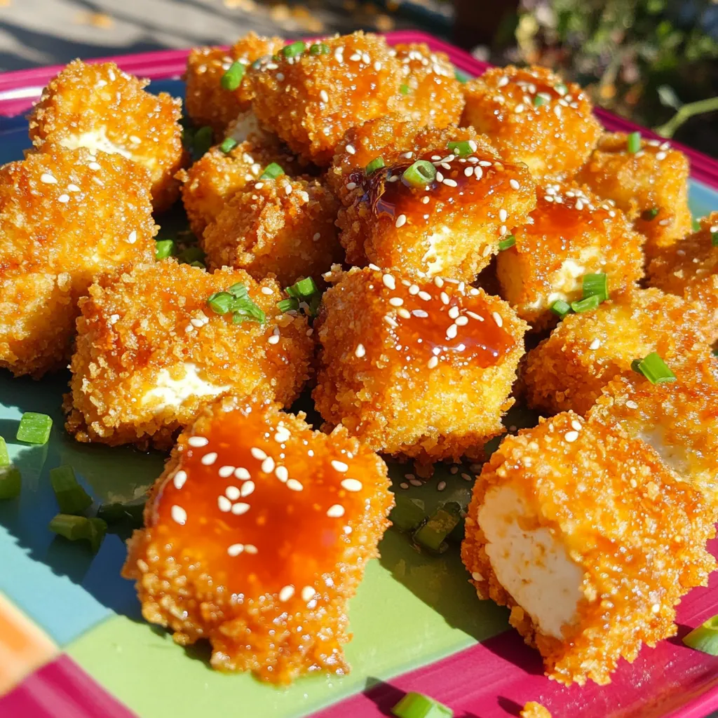 Air Fryer Honey Sriracha Tofu Nuggets Delight