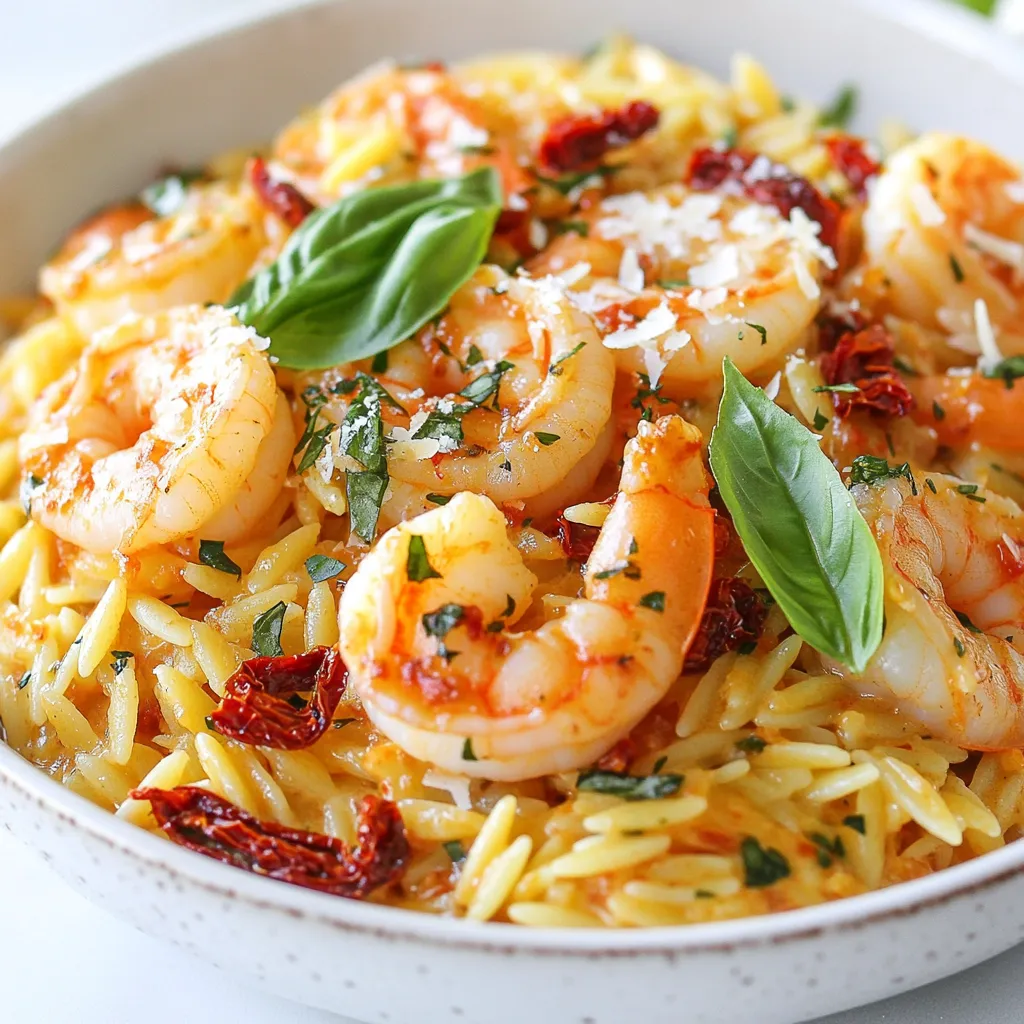 Creamy Sun Dried Tomato Shrimp Orzo Delight