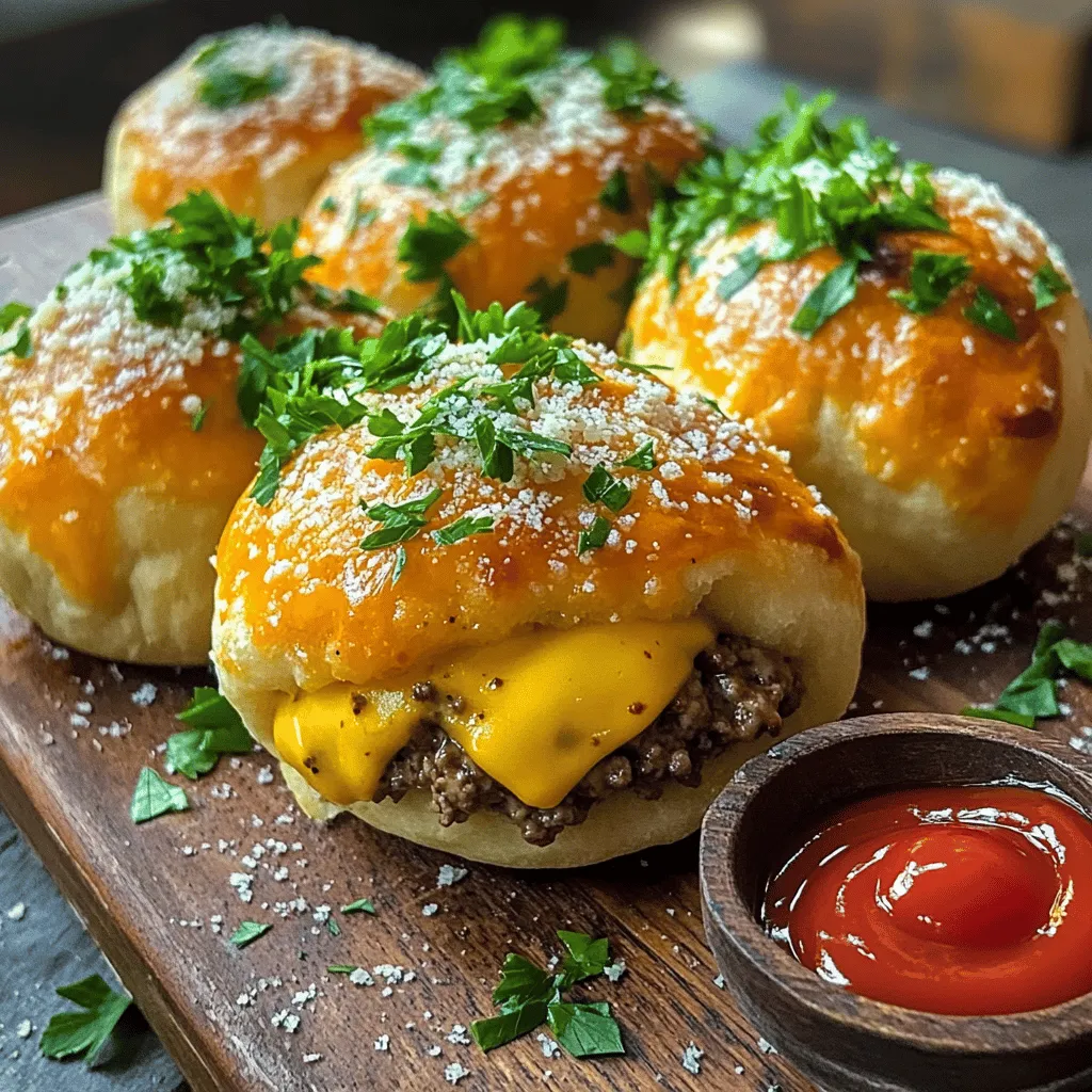 Garlic Parmesan Cheeseburger Bombs Savory Appetizer Delight