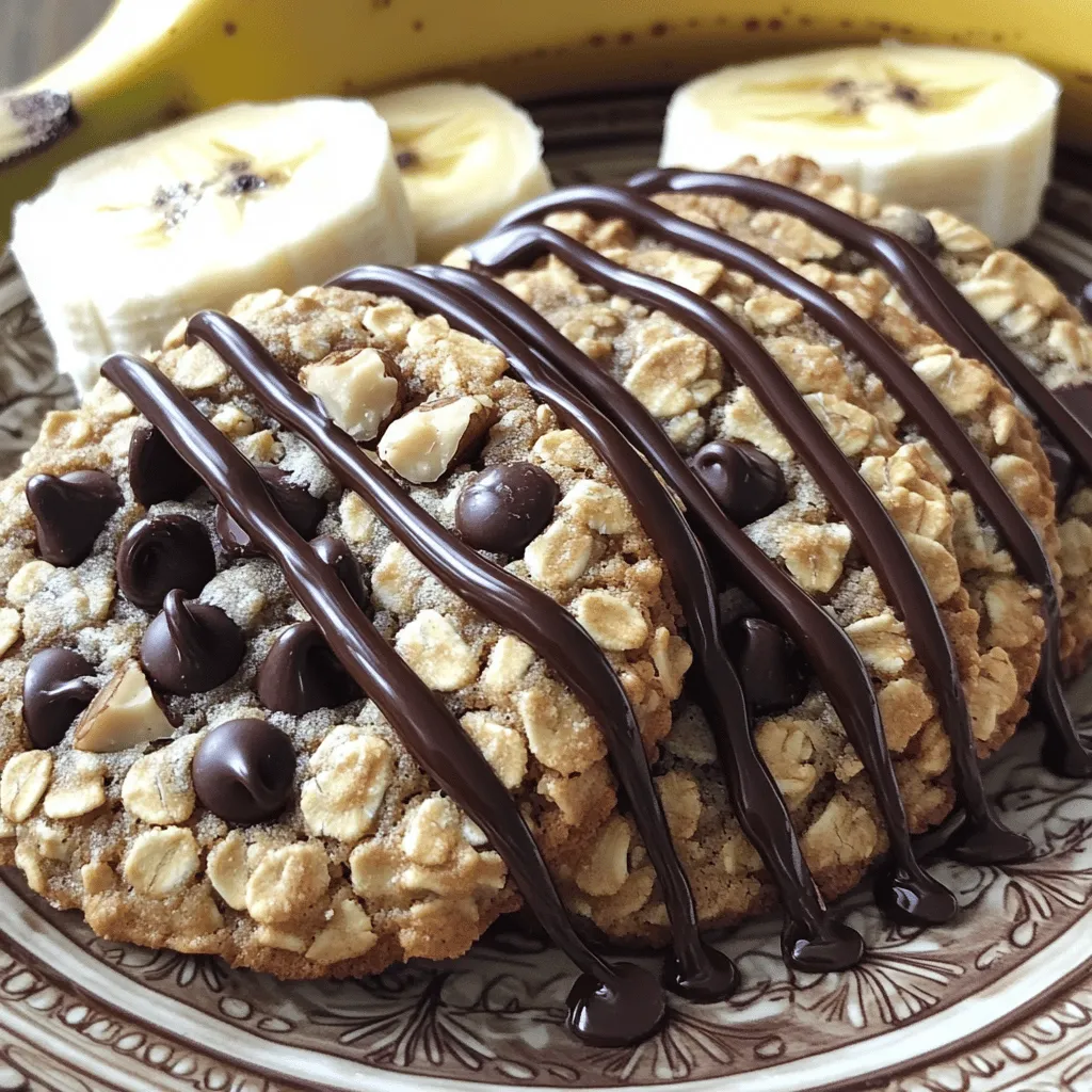 Chocolate Chip Banana Oatmeal Cookies Tasty Treat