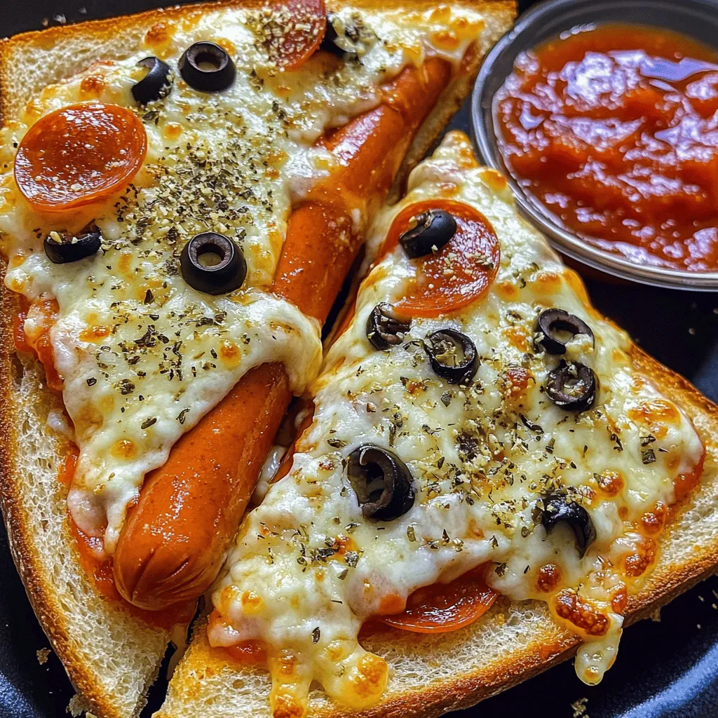 - 2 slices of sourdough or ciabatta bread - 1 hot dog, sliced lengthwise - 1/2 cup marinara sauce