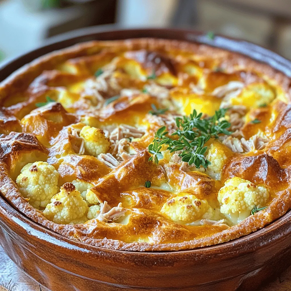 - Cauliflower florets - Cooked turkey - Eggs - Milk - All-purpose flour