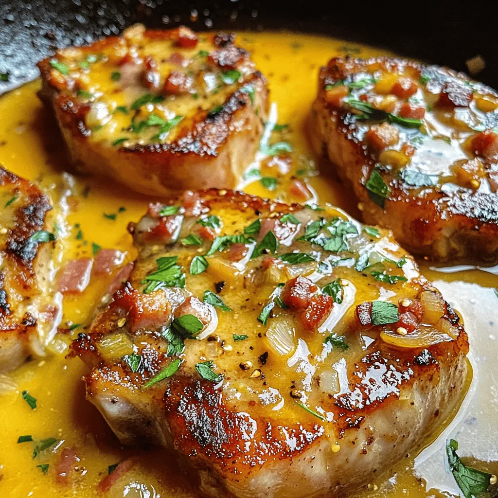 Savory Pork Chops with Creamy Bacon Pan Sauce: A Culinary Delight