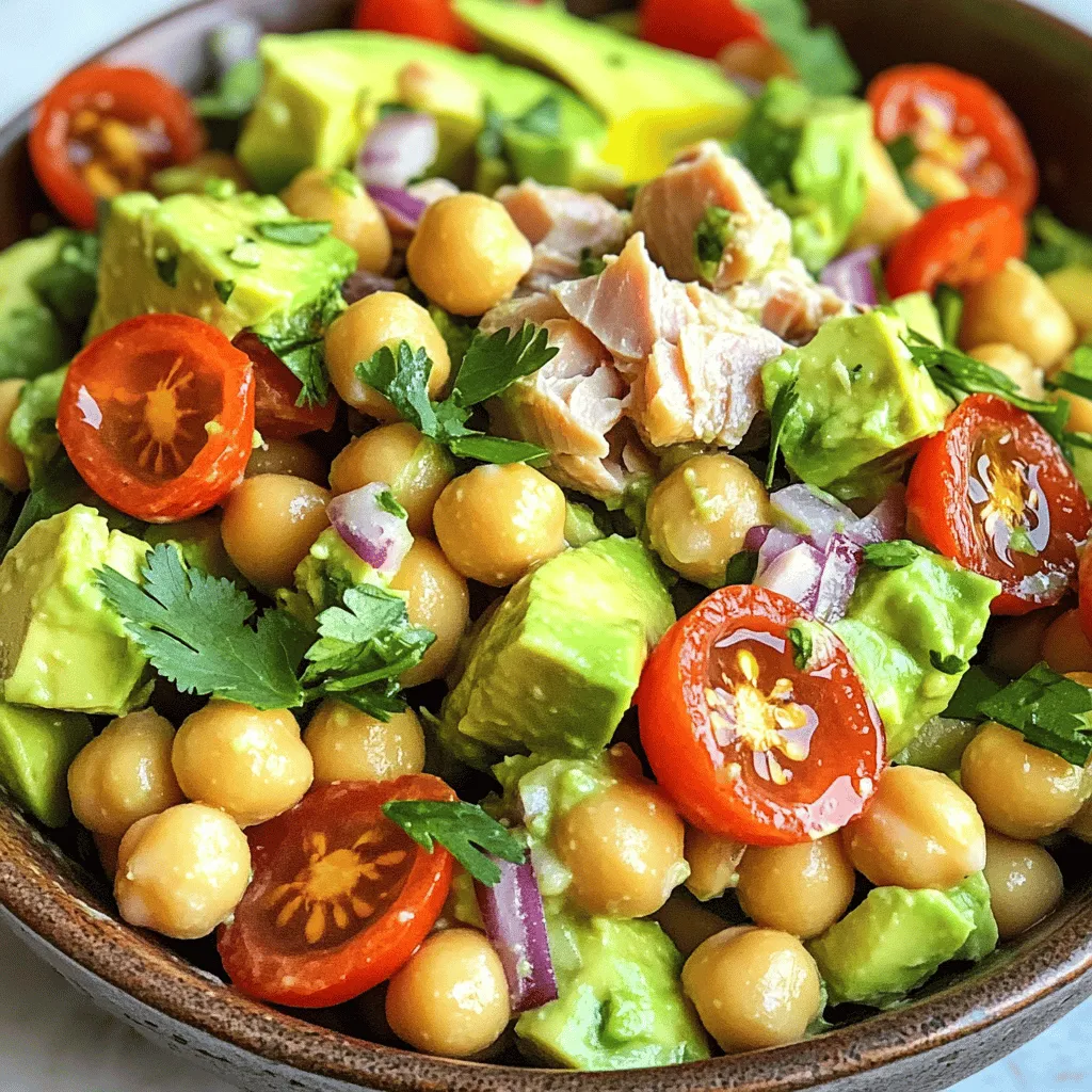 Avocado Chickpea Tuna Salad Tasty and Healthy Dish