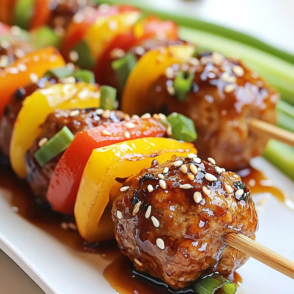 Teriyaki Chicken Meatball Skewers Tasty Family Meal