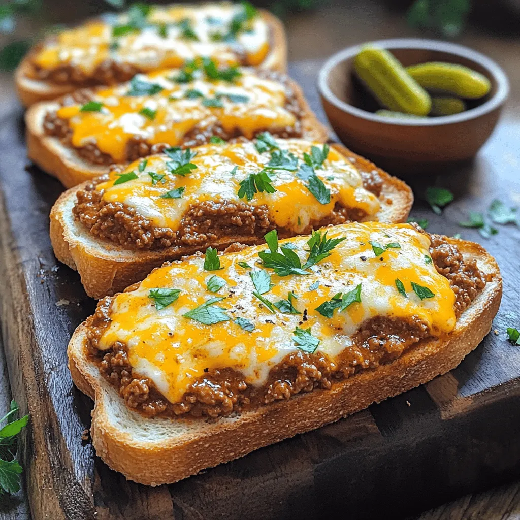 Homemade Cheesy Garlic Bread Sloppy Joe Melts Recipe