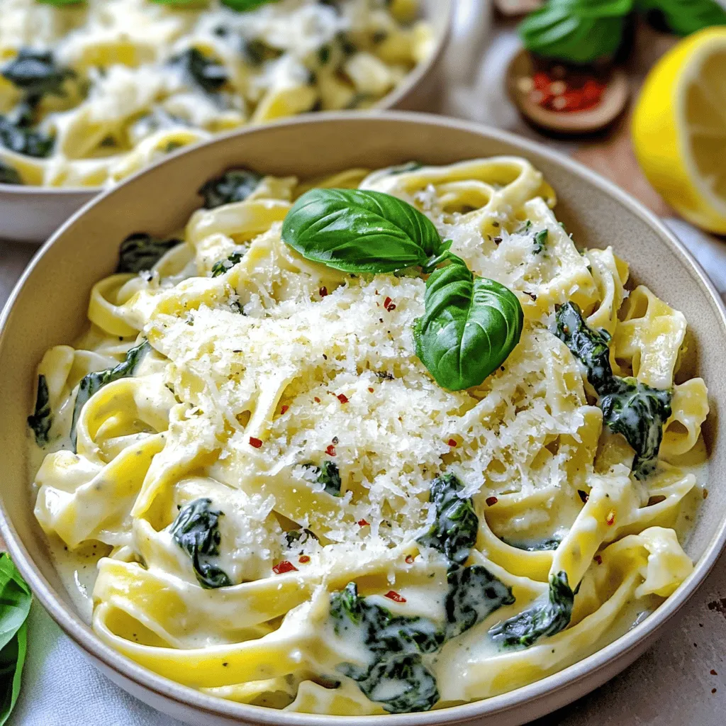 Creamy Spinach and Garlic Pasta Delightful Meal