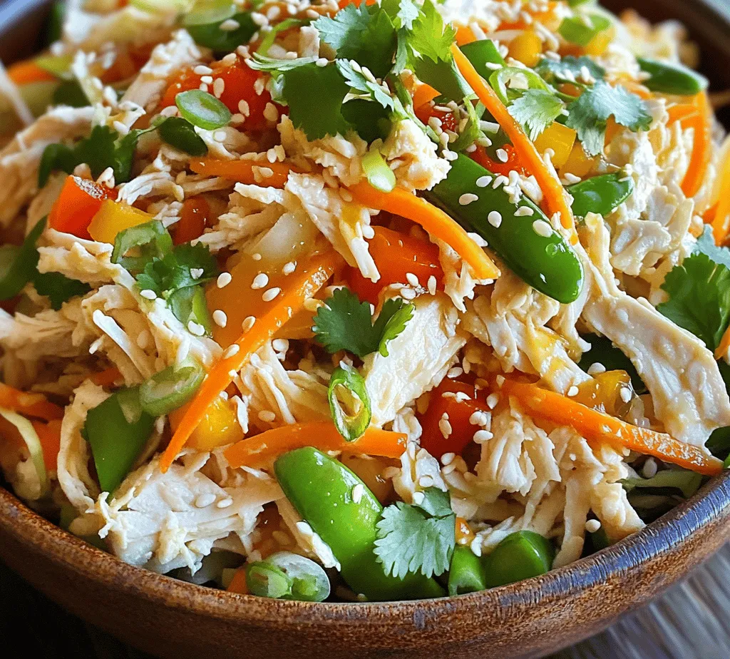 The Crunchy Asian Delight Chicken Salad is an explosion of flavors and textures that takes your taste buds on a delightful journey. This vibrant salad combines tender chicken with a medley of fresh vegetables, all tossed in a zesty dressing that brings everything to life. Salads often get a bad rap for being bland or boring, but the Crunchy Asian Delight Chicken Salad is a game changer. It