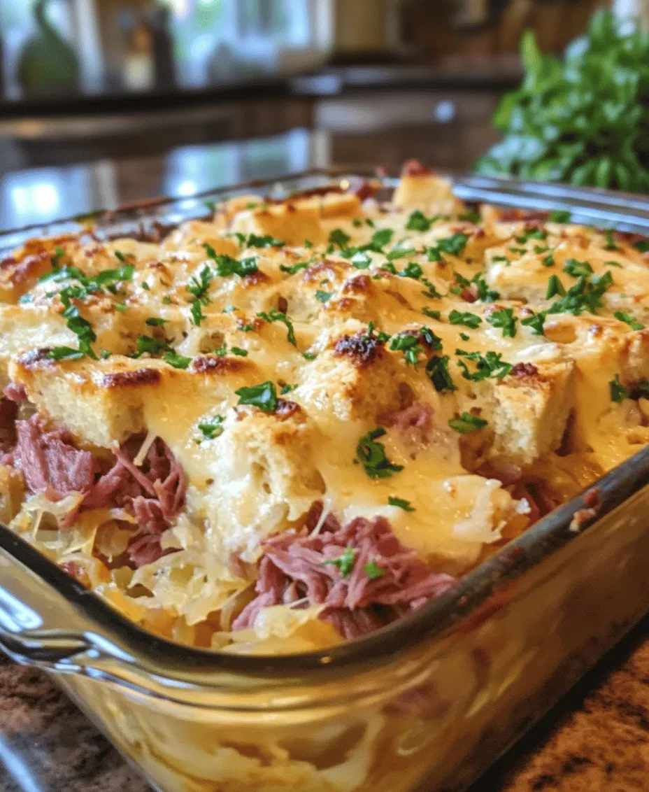 To create a delicious Reuben Casserole Bake, it