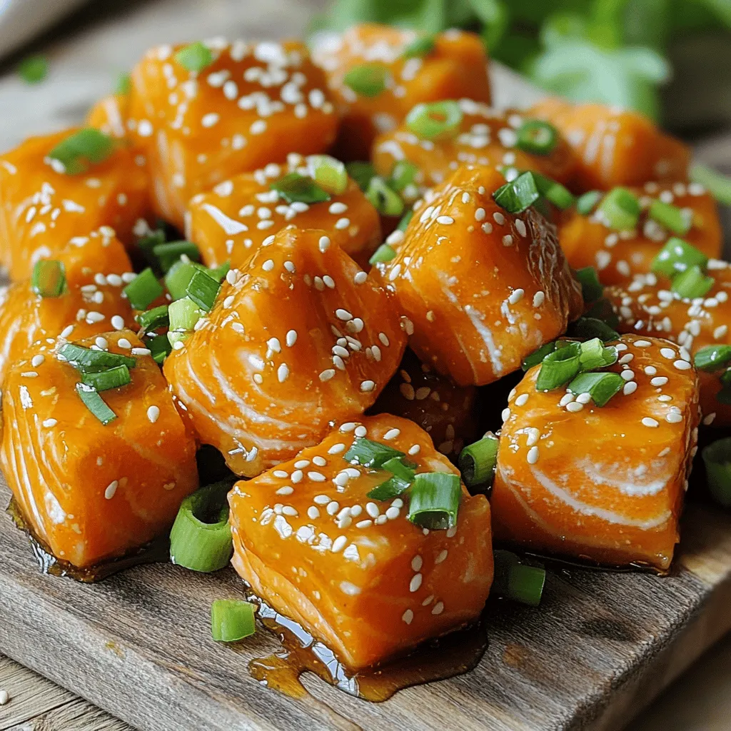 Honey Sriracha Glazed Salmon Bites Tasty and Easy Snack