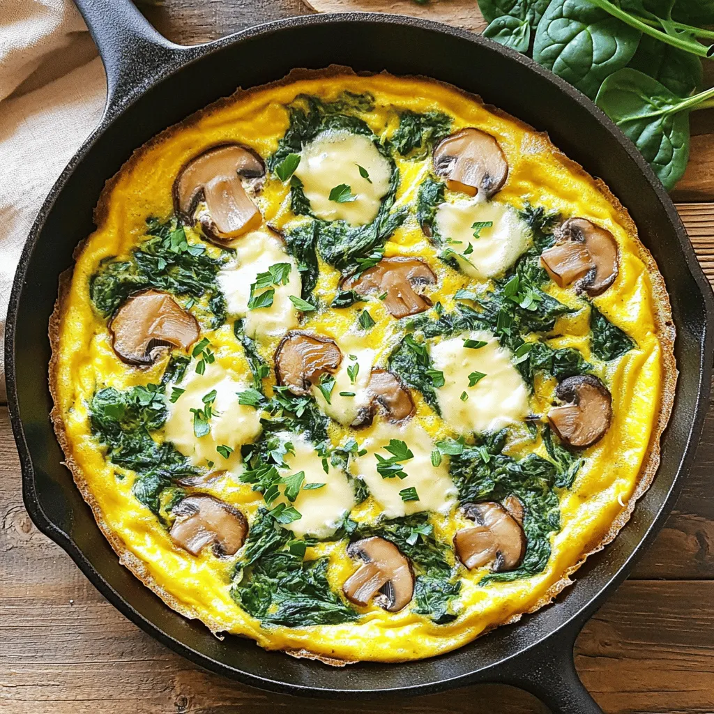 Spinach Mushroom Swiss Frittata Simple and Tasty Meal