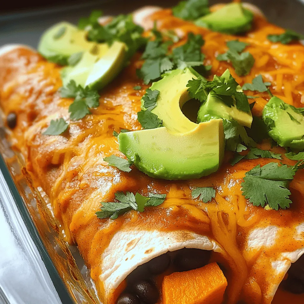 Savory Sweet Potato Black Bean Enchiladas Recipe