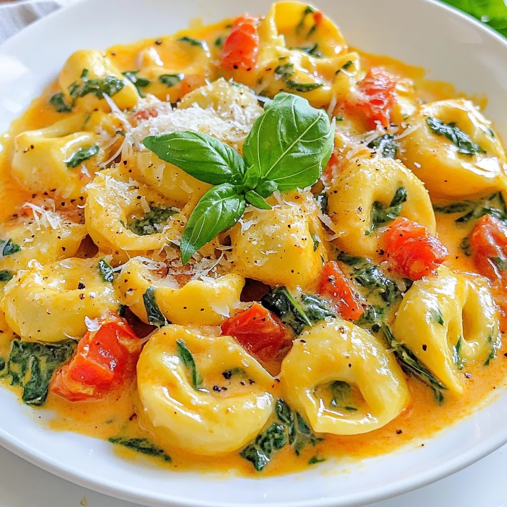 Creamy Tomato Spinach Tortellini Quick and Easy Meal