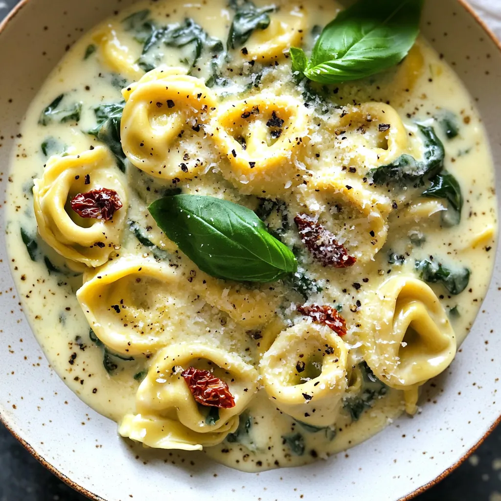 Creamy Alfredo Spinach Tortellini Delightful Dish