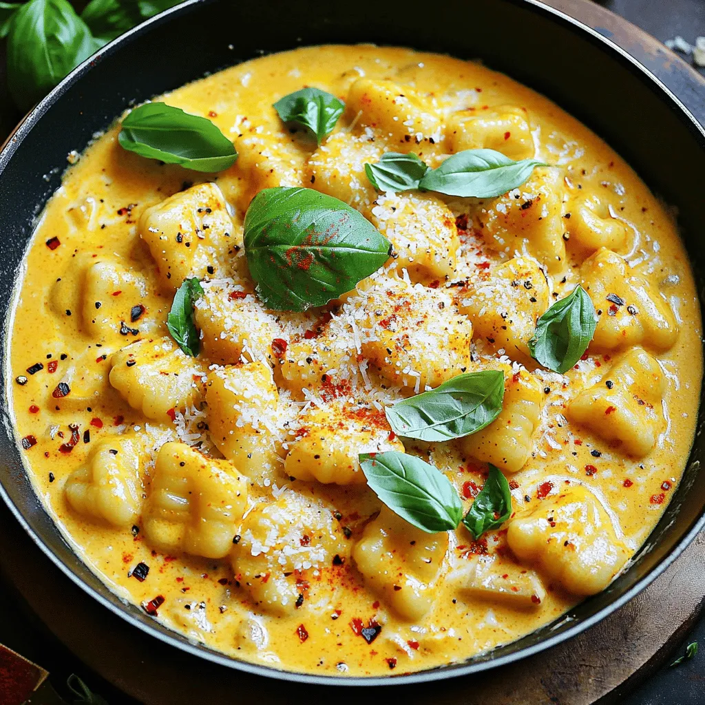 Creamy Roasted Red Pepper Gnocchi Skillet Delight