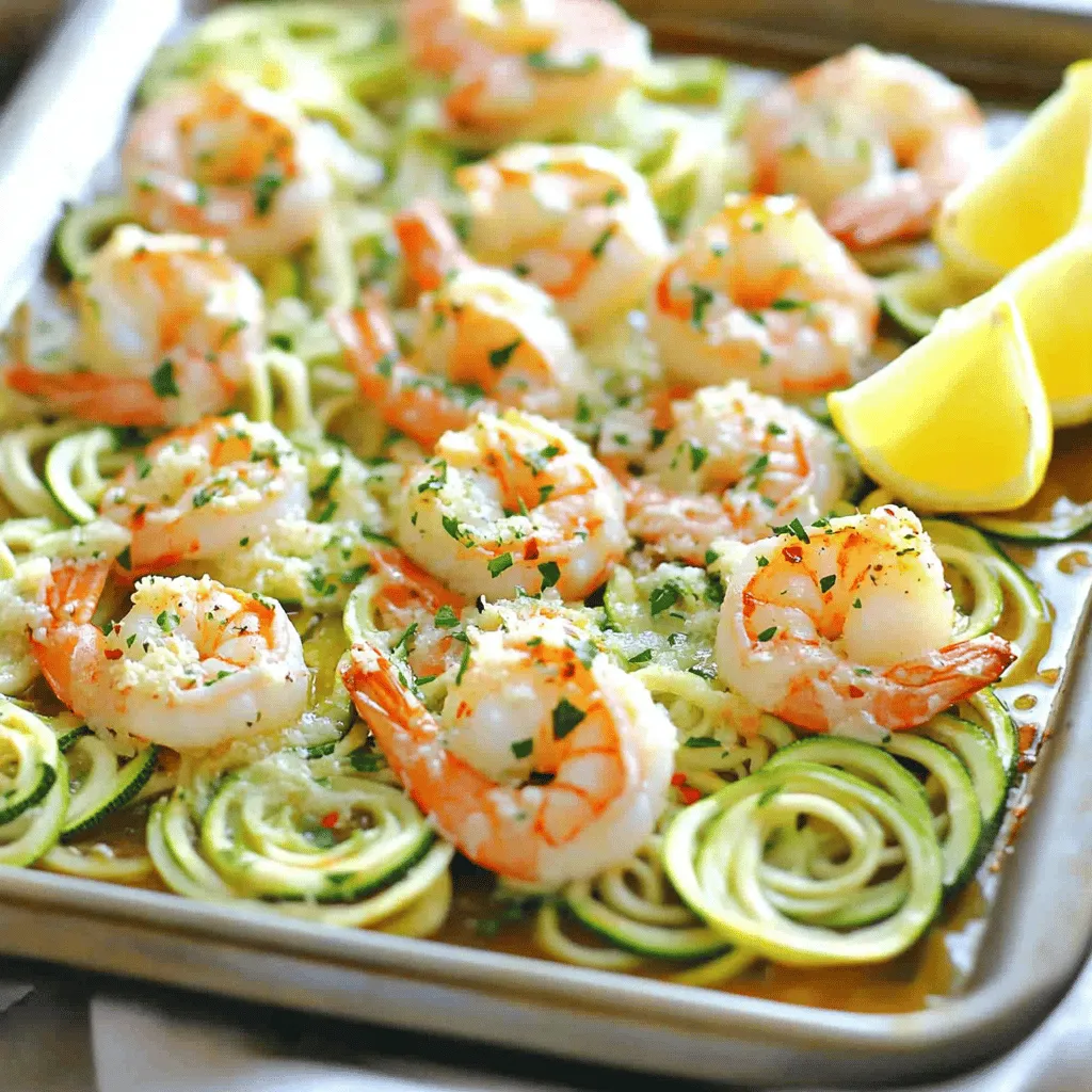 Sheet Pan Garlic Parmesan Shrimp &#038; Zoodles Delight