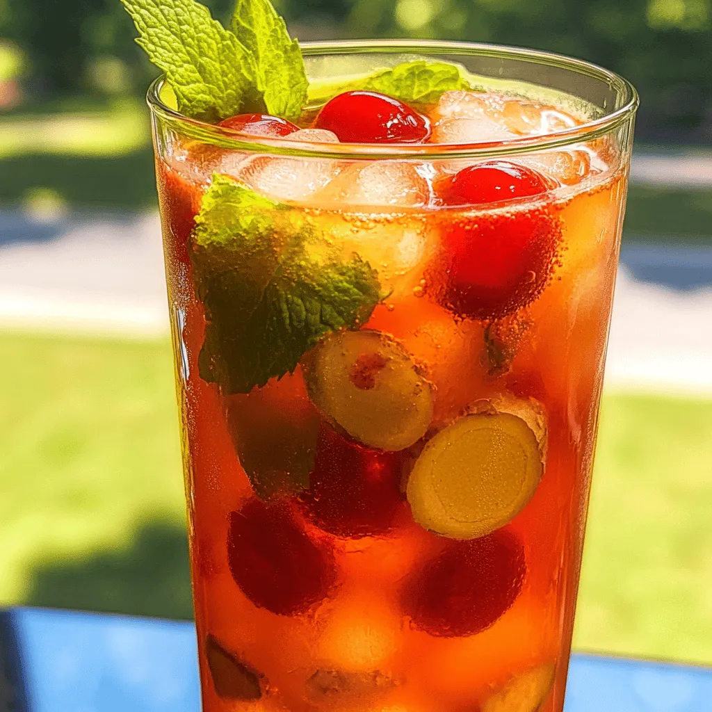 Sweet &#038; Spicy Cherry Ginger Iced Tea Refreshing Recipe