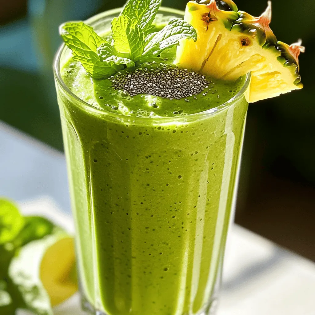 Tropical Green Smoothie Refreshing and Nutritious Drink