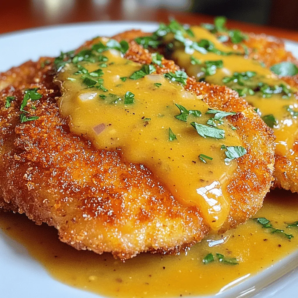 Crunchy Pork Schnitzel with Zesty Dijon Gravy: A Culinary Delight