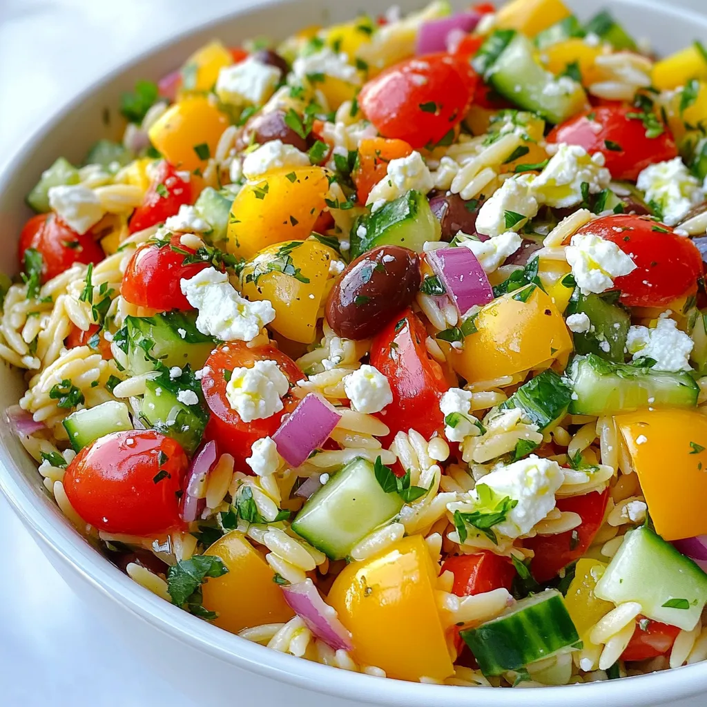 Greek Veggie Orzo Salad Fresh and Flavorful Dish