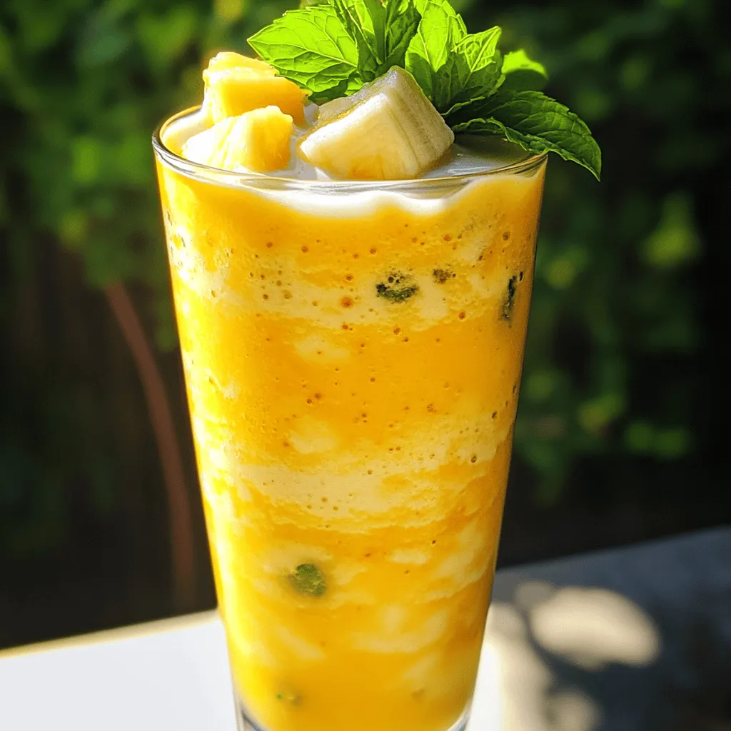 Tropical Pineapple Smoothie Delicious and Refreshing Drink