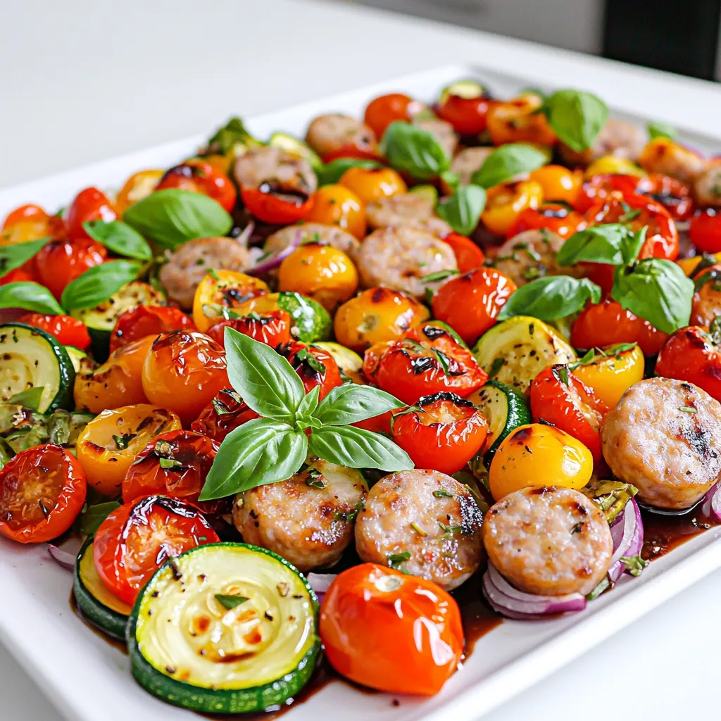 Sheet Pan Balsamic Glazed Sausage Veggies Delight