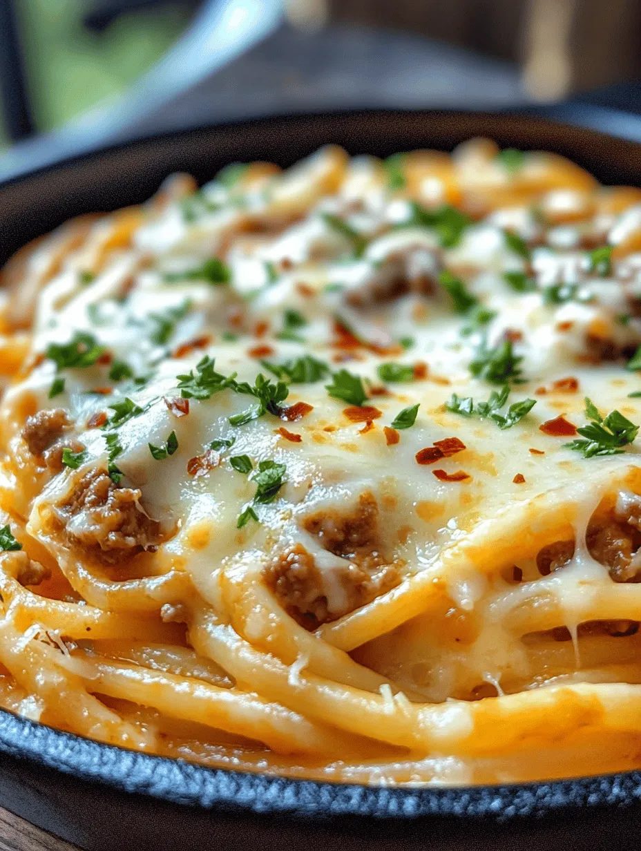 Cheesy Garlic Butter Linguine Pasta with Savory Ground Beef