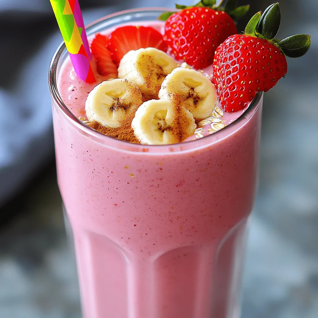 Strawberry Banana Oat Smoothie Fresh and Healthy Treat