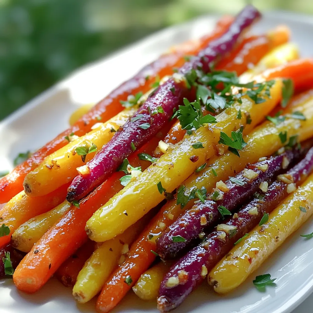 Garlic Herb Roasted Rainbow Carrots Tasty Side Dish