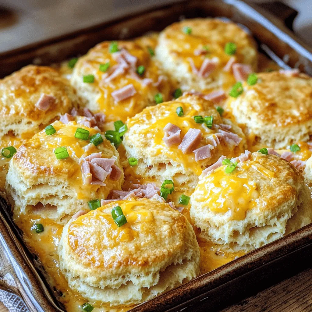 Ham and Cheese Butter Swim Biscuits Savory Delight