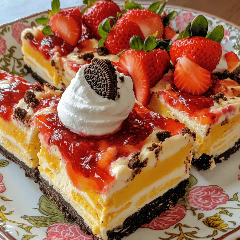 Golden Oreo Strawberry Cheesecake Bars Delightful Treat