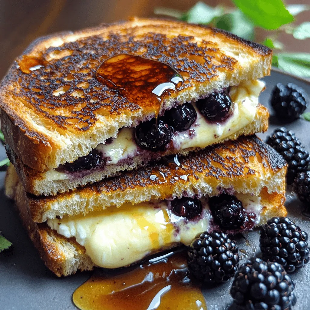 - 4 slices of artisanal sourdough bread - 4 ounces goat cheese, softened - 1 cup fresh blackberries