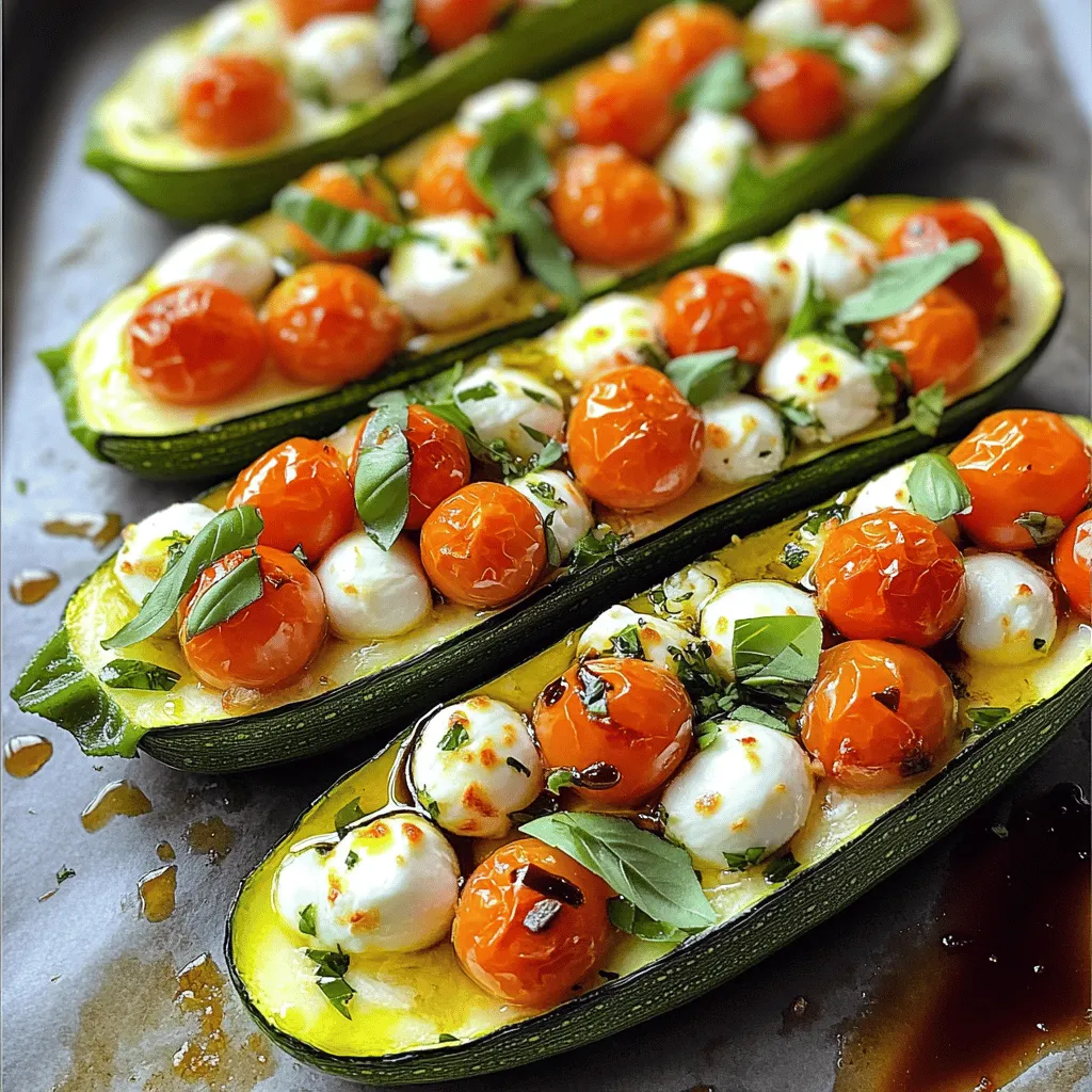 Margherita Zucchini Boats Flavorful Summer Delight