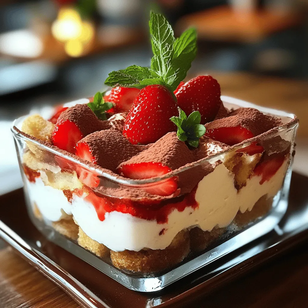 To make this tasty strawberry tiramisu, you
