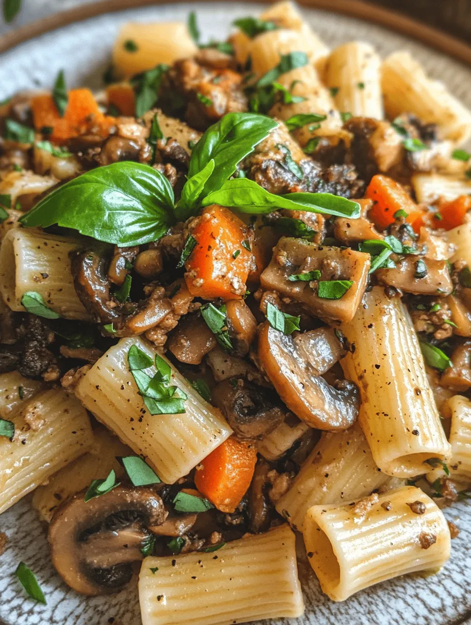 Rigatoni with Vegan Walnut Mushroom Meat Sauce: A Hearty Plant-Based Delight