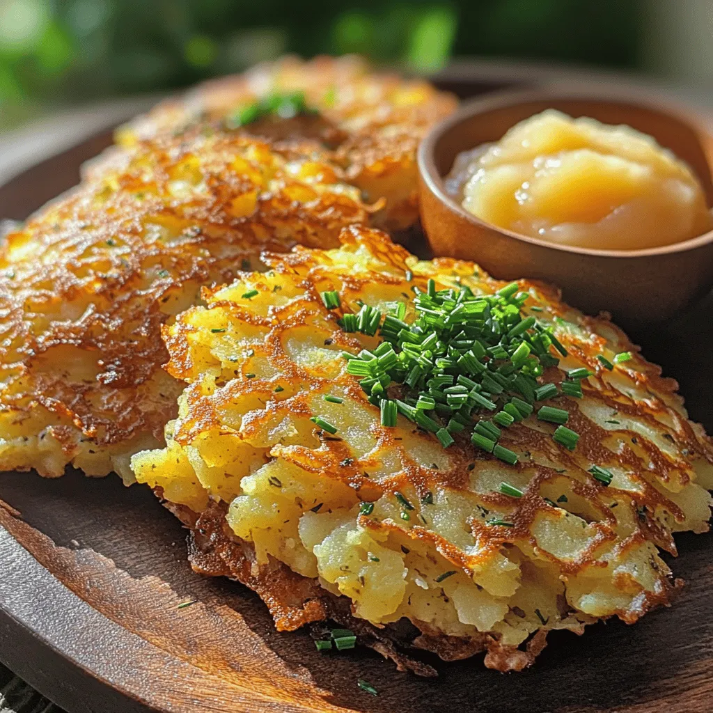 To make these delicious potato pancakes, you need just a few key ingredients: - 4 medium russet potatoes, grated - 1 small yellow onion, grated - 2 large eggs - 1/4 cup all-purpose flour - 1/4 cup cornstarch - 1 teaspoon baking powder - 1 teaspoon garlic powder - 1 teaspoon smoked paprika - 1 teaspoon fresh thyme, chopped (or 1/2 teaspoon dried) - Salt and pepper to taste - Vegetable oil for frying