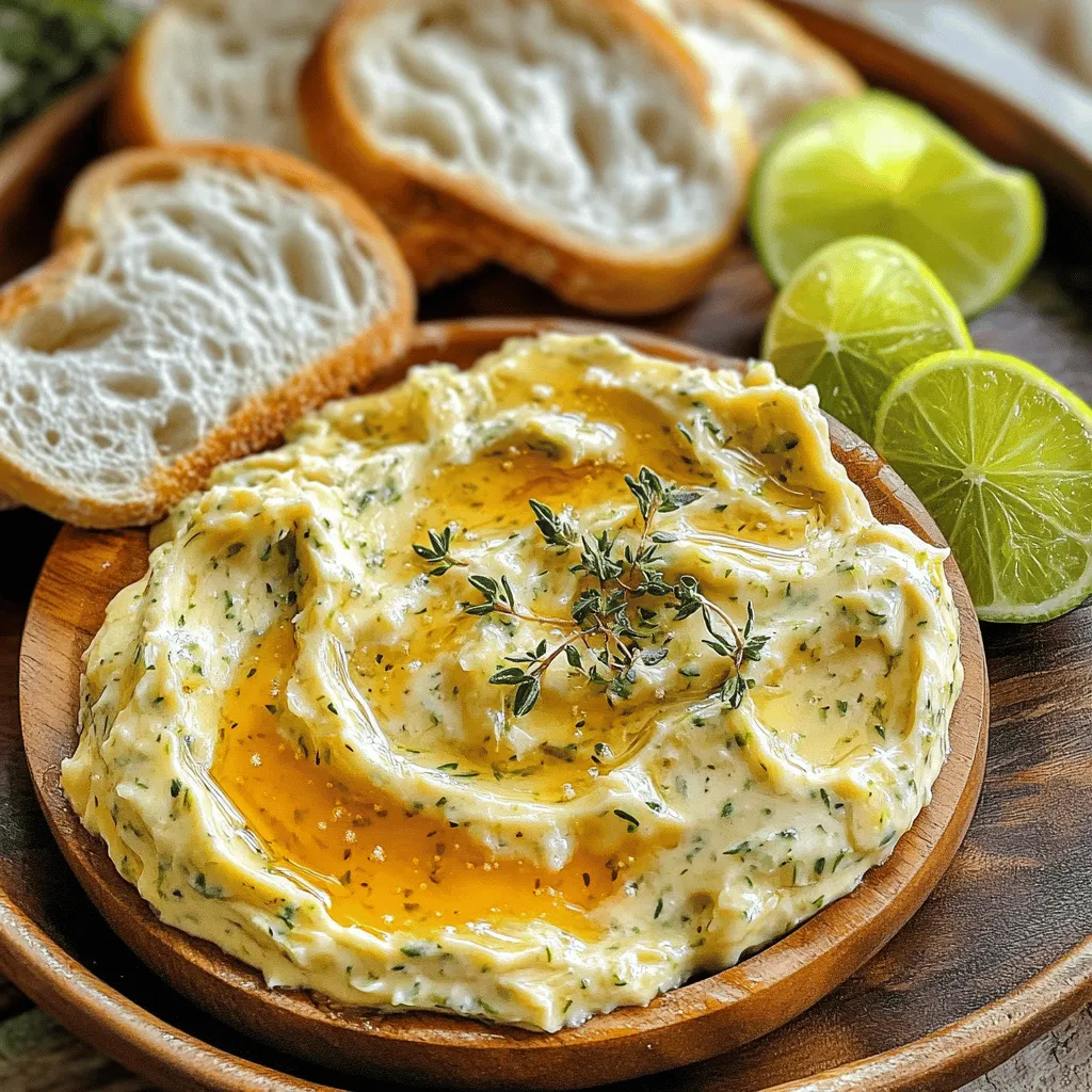 The heart of honey lime garlic butter lies in its simple, yet bold, ingredients. This recipe shines with just five key components. You will need unsalted butter, honey, lime, garlic, and thyme. Each adds depth and flavor.