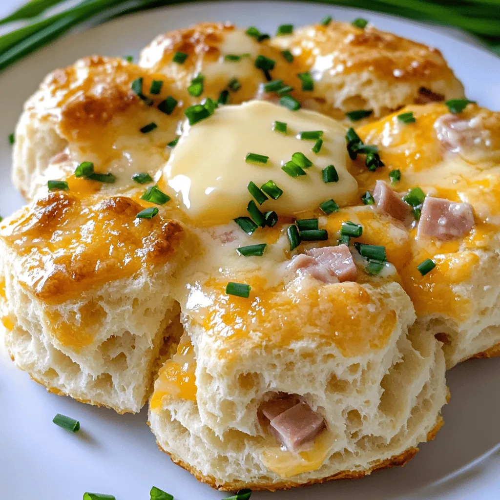 Ham and Cheese Butter Swim Biscuits Savory and Simple