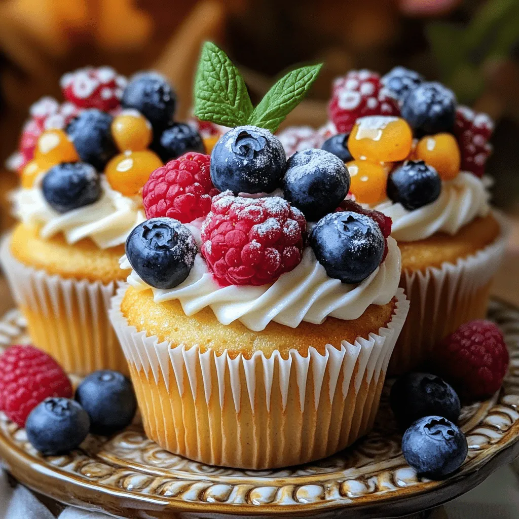 Vanilla Cupcakes with Berry Delightful Sweet Treat