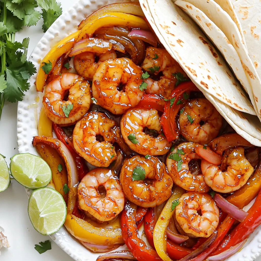 Flavorful Sheet-Pan Honey Sriracha Shrimp Fajitas