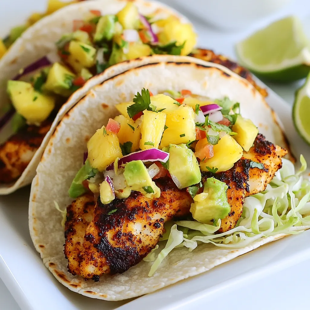 Blackened Fish Tacos with Pineapple Salsa Delight