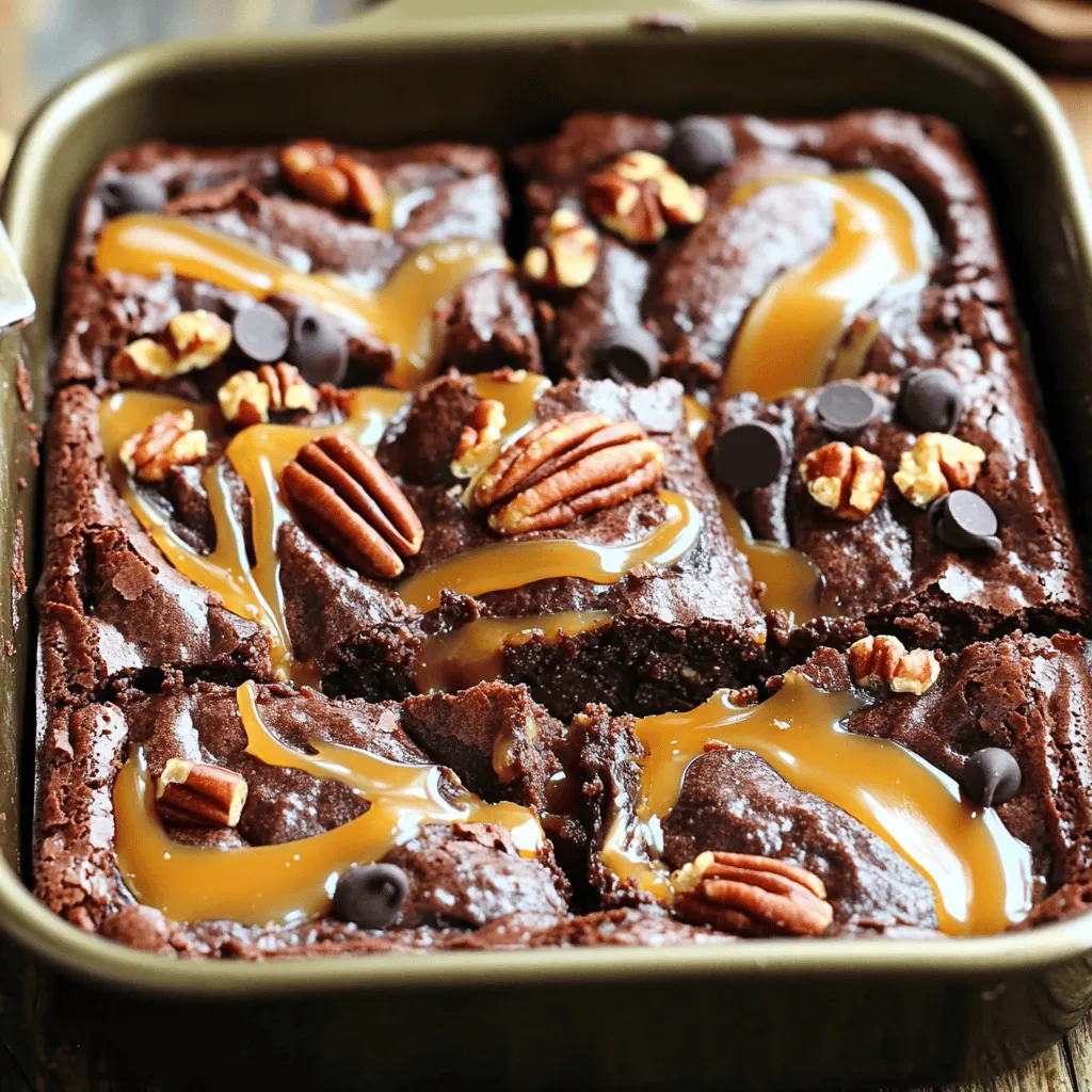 Chocolate Caramel Turtle Brownies Indulgent Dessert Treat