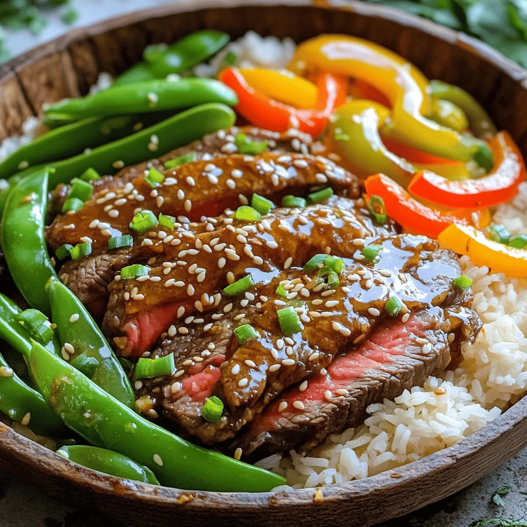 - 1 lb flank steak, thinly sliced - 2 tablespoons olive oil - 2 cups cooked jasmine rice