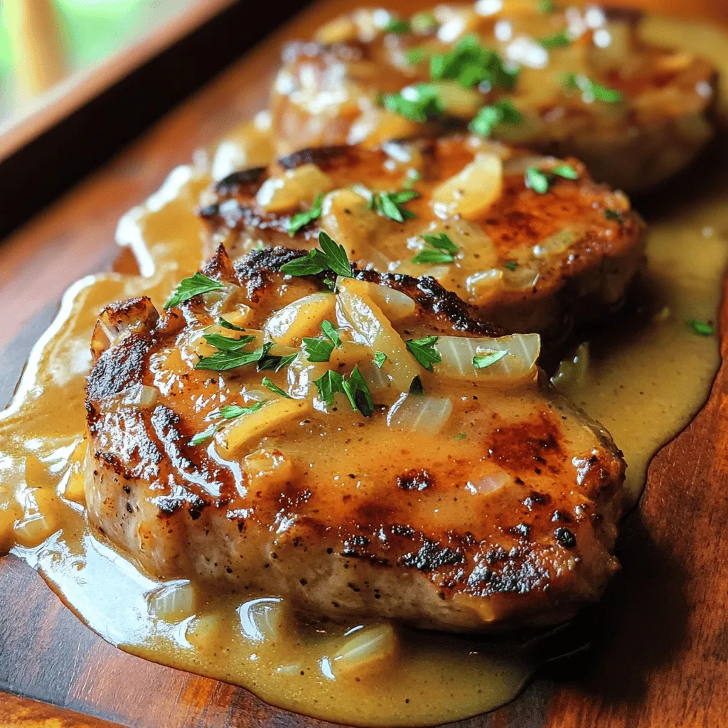 - 4 boneless pork chops - Seasonings: Salt, pepper, garlic powder, onion powder - Cooking essentials: Olive oil, chicken broth, heavy cream