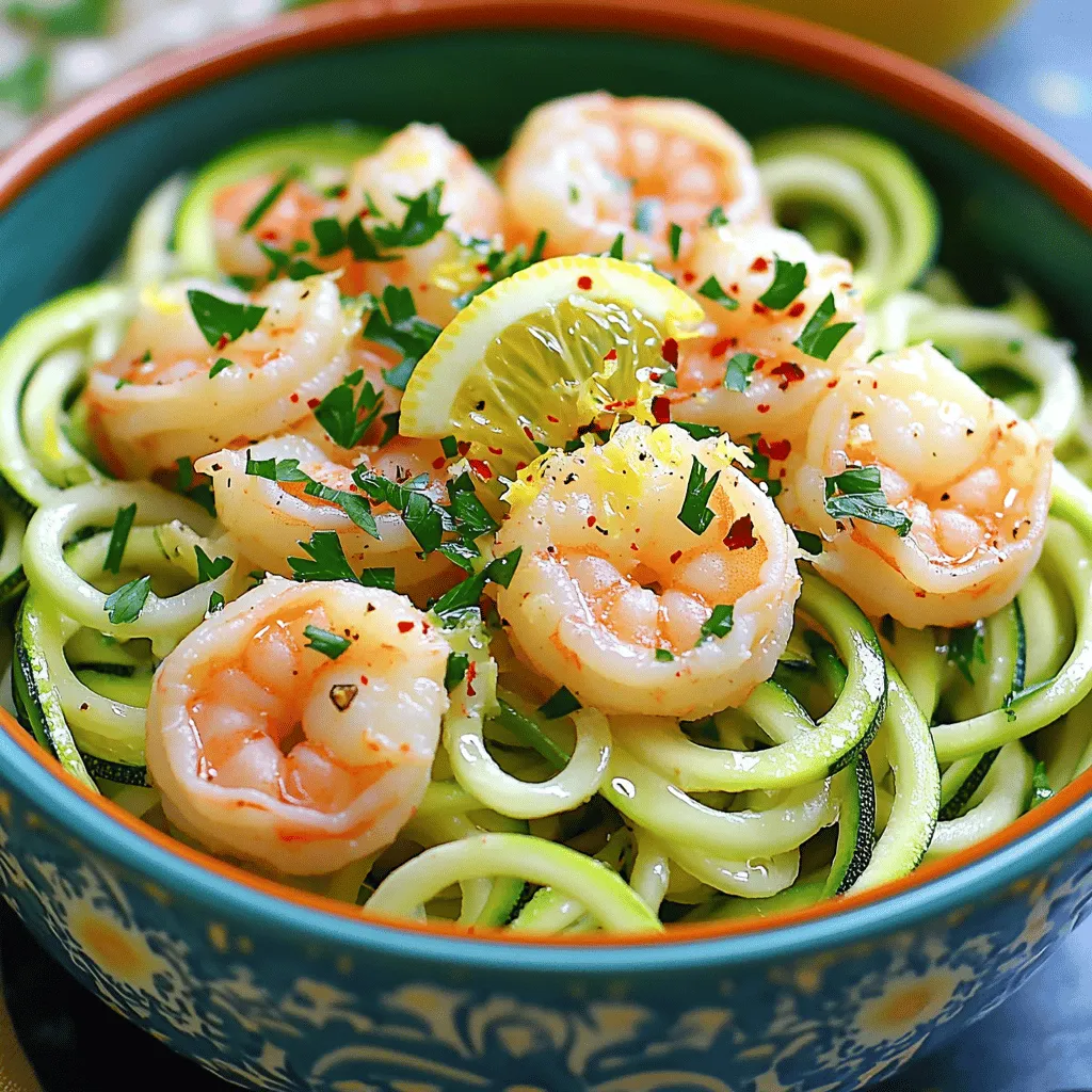 Lemon Garlic Shrimp Zoodles Flavorful and Quick Dish