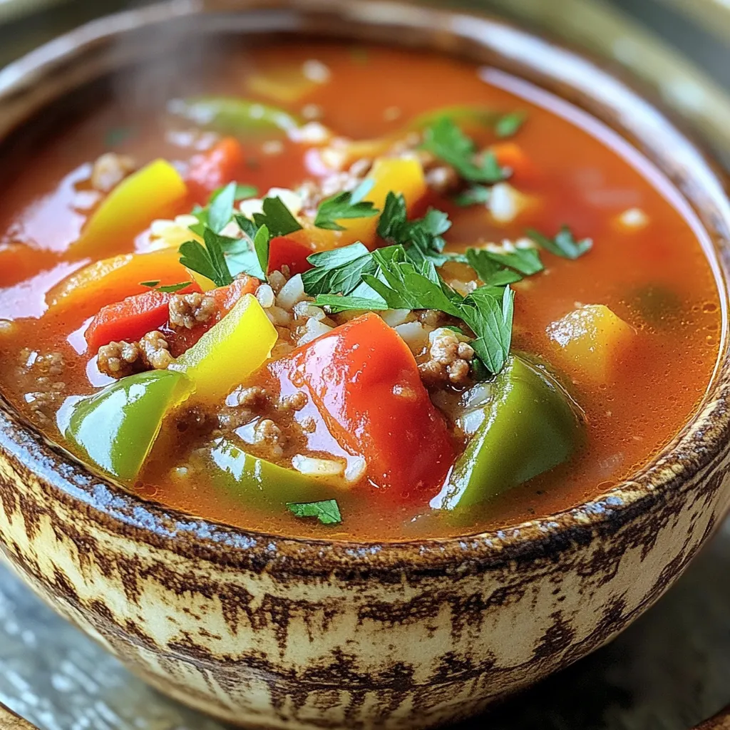 Slow Cooker Stuffed Pepper Soup Tasty and Easy Meal
